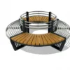 Boombank Ikisi 48 Boom bank Ikisi heeft een rugleuning en combineert een fraai metalen frame met twee houten zittingen van geïmpregneerd grenen. Speciaal geschikt voor buiten. Straatmeubilair met een prachtige vormgeving.